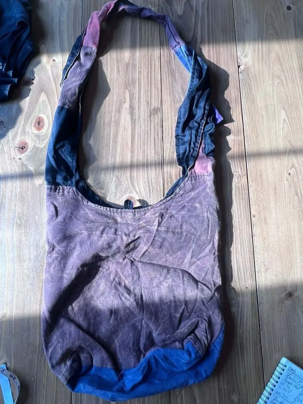 KPC Patchwork Boho Hippie Cotton Crossbody Hobo Shoulder Bag with Peace Sign